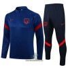 Atlético Madrid Trainings Sweatshirt Pak Quarter-zip 2021-22 Blauwe - Heren